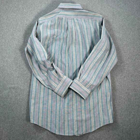 Vtg Sears Roebuck Single Needle Tailoring Button Up Striped Men's 15-1/2 32/33 - Picture 8 of 8